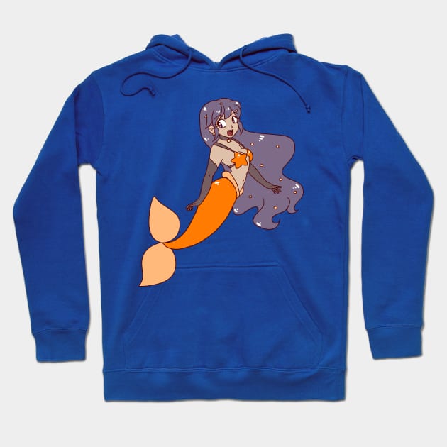 Orange Tailfin Mermaid Hoodie by saradaboru